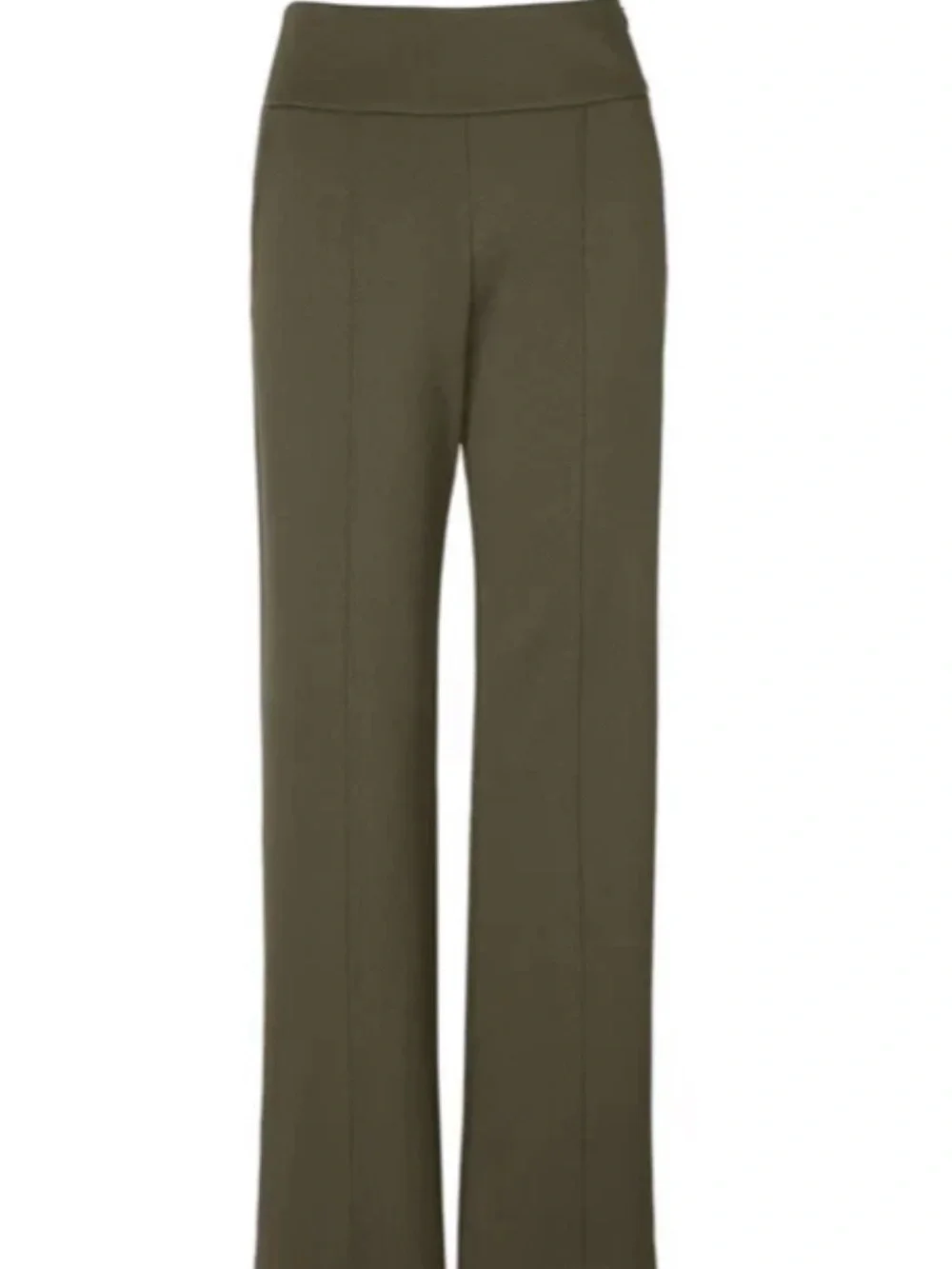 CAbi Academy Trousers Olive Green High-Waist Wide-Leg